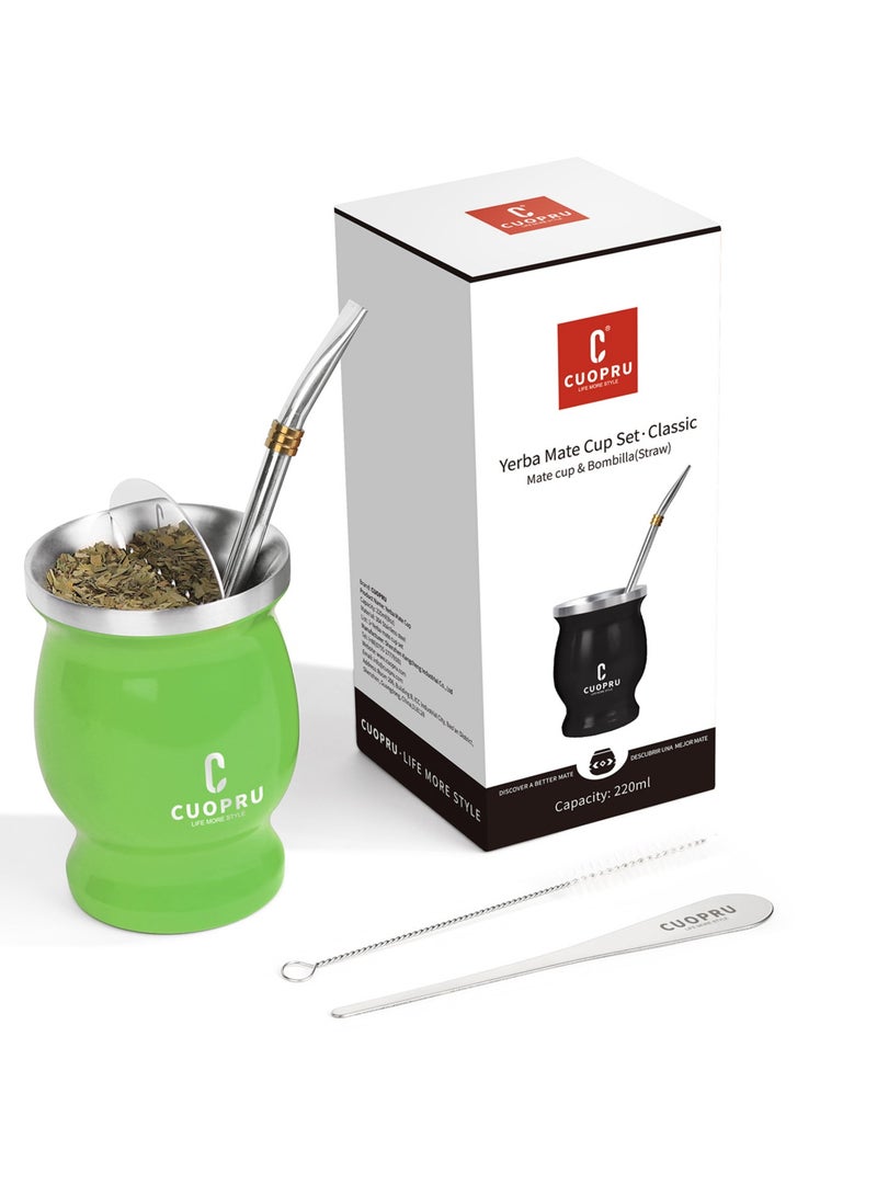 كوبرو كوب يربا ميت سعة 220 مل مع شفاطة بومبيلا وفلتر الشاي تصميم أرجنتيني تقليدي - Image 2