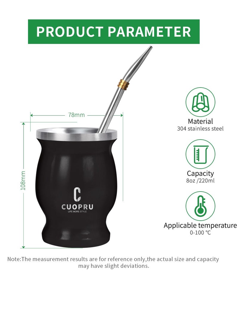 كوبرو كوب يربا ميت سعة 220 مل مع شفاطة بومبيلا وفلتر الشاي تصميم أرجنتيني تقليدي - Image 3