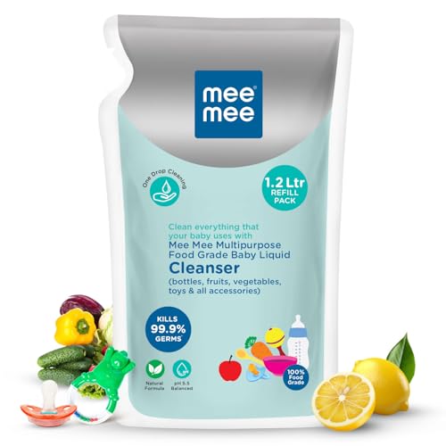 Mee Mee Food Grade Liquid Cleanser 1.2 L | Anti-Bacterial, Kills 99.9% Germs, 100% Natural Formula | For Baby Bottles, Accessories, Toys, Fruits & Veggies | One Drop Cleaning, Dermatologically Tested - Image 1