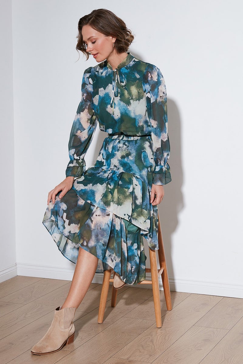 Lela Abstract Print Dress  - Image 1