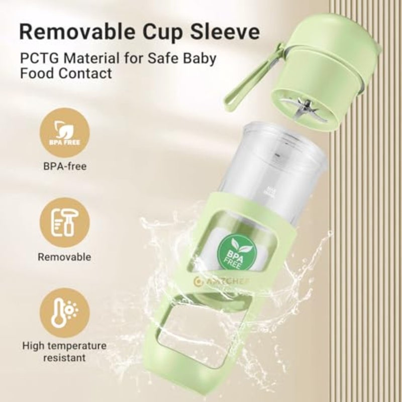 Portable blender for sports, travel, hiking: stainless steel blades, black, 10-blade strong cutting power, dishwasher safe, Type-C rechargeable, BPA-free vacuum smoothie maker - Image 5