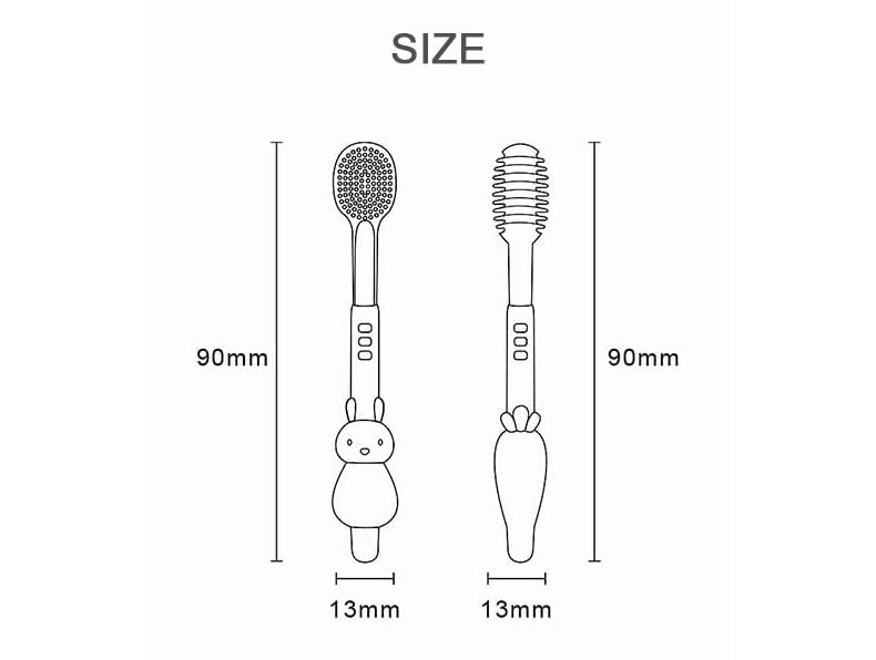 Oral Cleaning Brush 2 In 1 Toothbrush Tongue Brush Bpa Free Soft Silicone Bristle Oral Care Toothbrush For Baby 6 Month To 24 Months,With Storage Box - Manual,Baby - Image 2