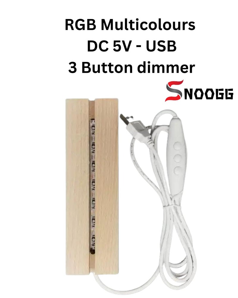 Snoogg Wood LED Base Crystal Display Wood Rectangle Light Base Stand 16 Light Modes with Remote Control for 3D Crystal Glasses, Resin Art, Glasses and Bottles (18 Inch) - Image 2