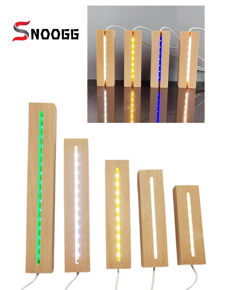 Snoogg Wood LED Base Crystal Display Wood Rectangle Light Base Stand 16 Light Modes with Remote Control for 3D Crystal Glasses, Resin Art, Glasses and Bottles (18 Inch) - Image 5