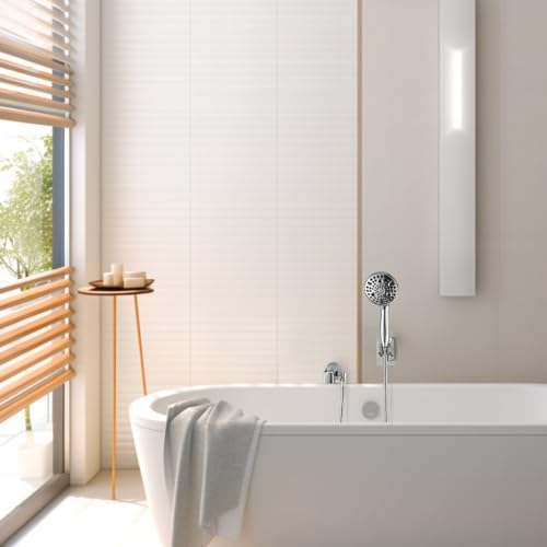 YASINU All Metal Bathtub Faucet with Sprayer 10 Settings, Universal Fit 1/2" IPS, Tub Spout with Diverter Chrome - Image 2