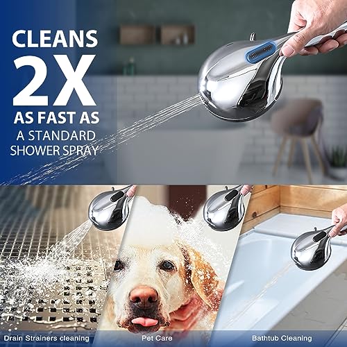 YASINU All Metal Bathtub Faucet with Sprayer 10 Settings, Universal Fit 1/2" IPS, Tub Spout with Diverter Chrome - Image 5