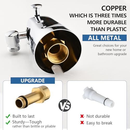 YASINU All Metal Bathtub Faucet with Sprayer 10 Settings, Universal Fit 1/2" IPS, Tub Spout with Diverter Chrome - Image 4