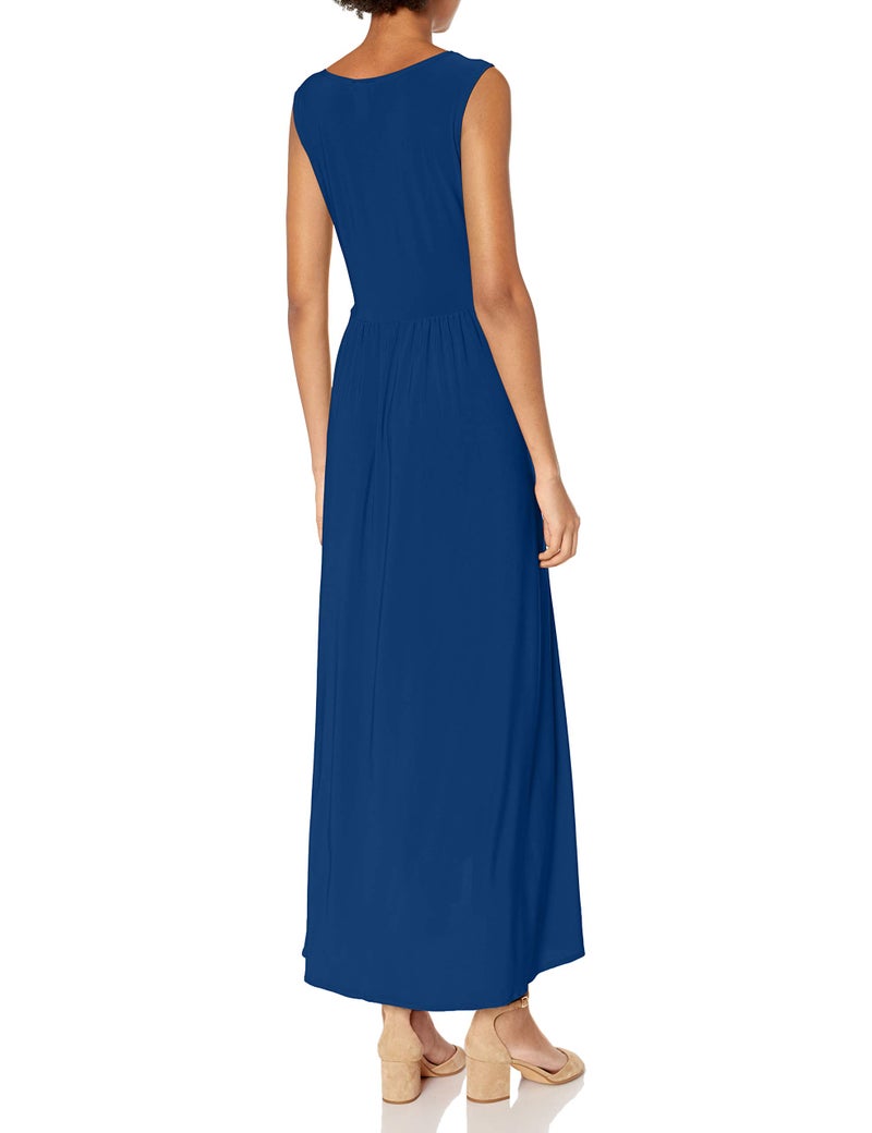 Star Vixen Women's Sleeveless Surplice Tulip Skirt Empire Band Maxi Dress, Royal, Medium - Image 2