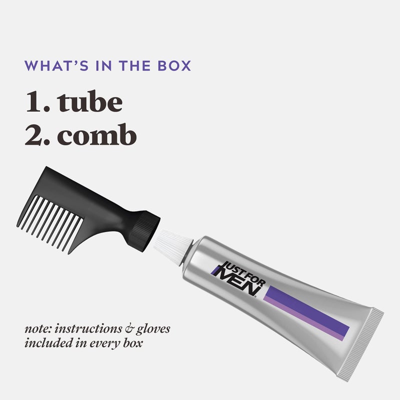 Just For Men Touch of Gray, Mens Hair Color Kit with Comb Applicator for Easy Application, Great for a Salt and Pepper Look - Black, T-55, Pack of 3 - Image 3