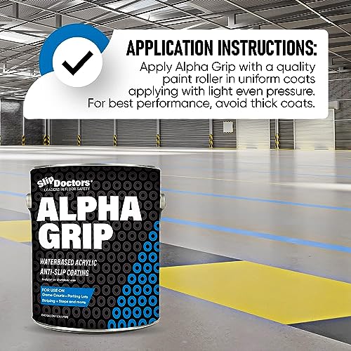 Slip Doctors Alpha Grip Non-Slip Paint for Concrete & Asphalt – Non-Skid Coating Ideal for Striping Parking Lots, Playgrounds & Pavements (Yellow, 1 Gallon) - Image 4