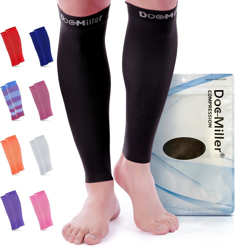 Doc Miller Compression Calf Sleeve for Men & Women – 20-30mmHg Graduated Support for Running, Shin Splints, Calf Strain – Knee High, Small to 6XL Plus Size - Image 1