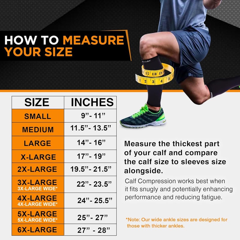 Doc Miller Compression Calf Sleeve for Men & Women – 20-30mmHg Graduated Support for Running, Shin Splints, Calf Strain – Knee High, Small to 6XL Plus Size - Image 3
