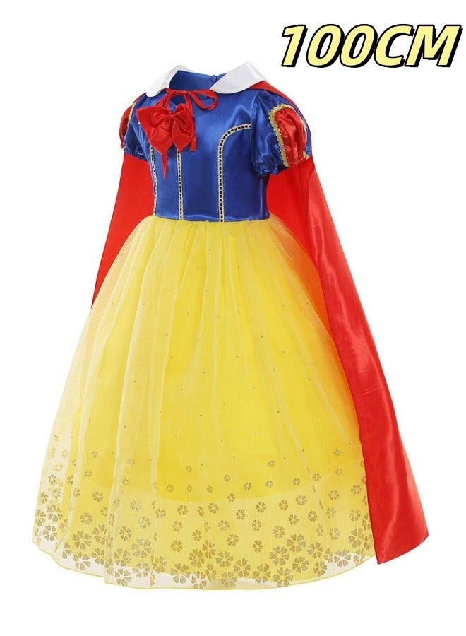 ميكسد سنو وايت عباءة ، صنعة بديعة الفاخرة سنو وايت تنورة ، يتوهم وأنيقة ملابس الفتيات ، ولعب الأدوار ، موضوع الحزب ، هدية مثالية ( 100 سم ) - Image 1