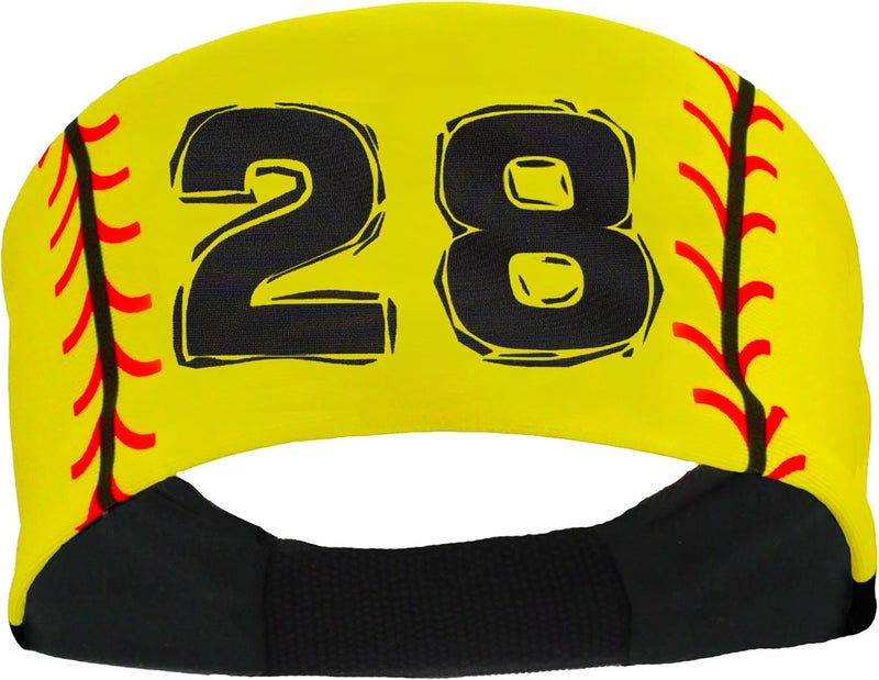 MadSportsStuff Softball Headband for Girls with Jersey Number (Numbers 00-39) - Image 1