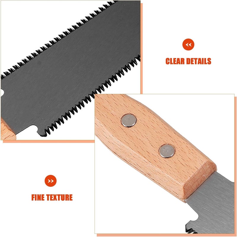 Hand Saw Woodworking Pull Saw with Fine Double-sided Hardened Teeth for Household DIY Wood Cutting and Tree Pruning Outdoor Camping Use - Image 3