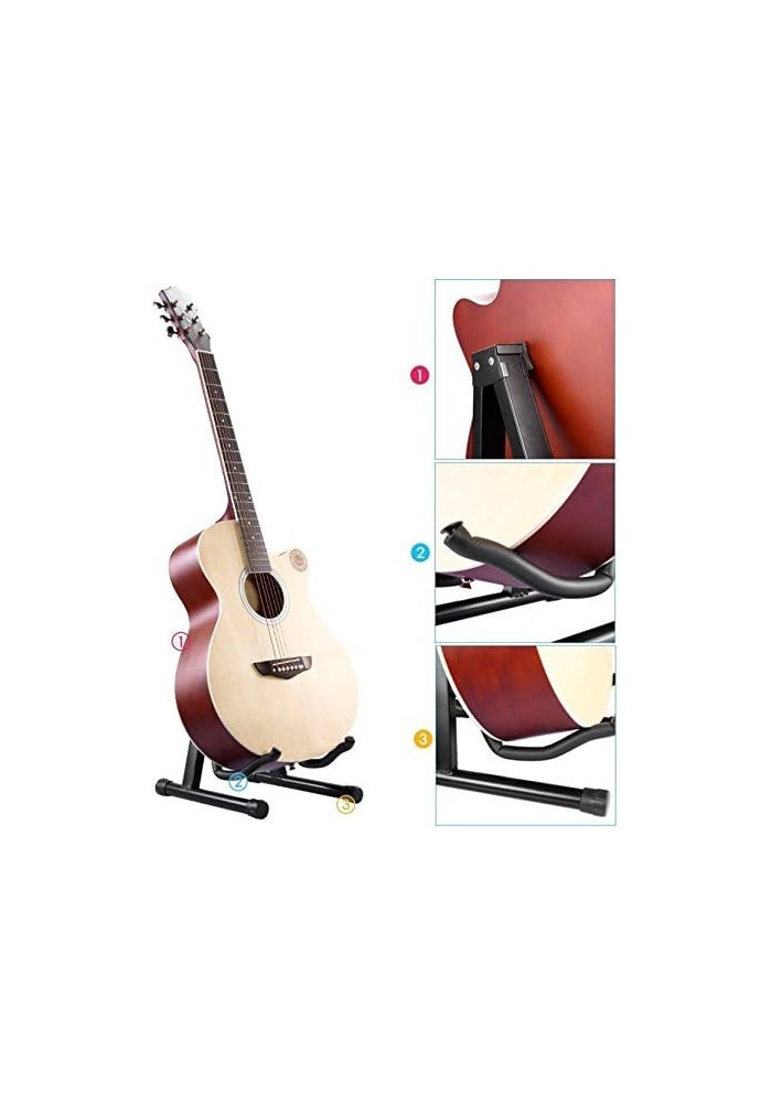 Mustang Foldable A-Frame Guitar Stand for Acoustic and Electric Guitars - Black - Image 4