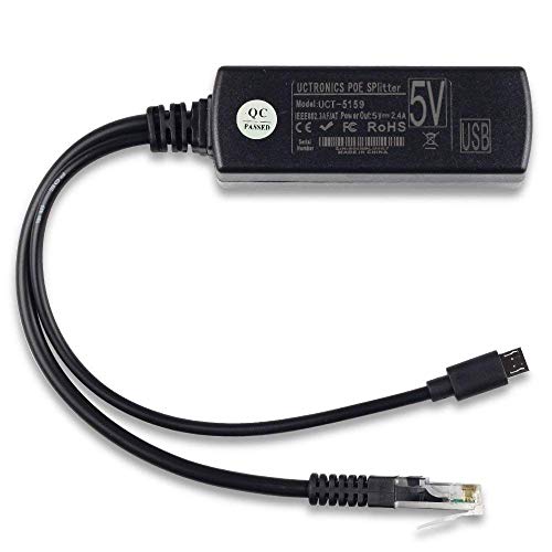 UCTRONICS IEEE 802.3af Micro USB Active PoE Splitter Power Over Ethernet 48V to 5V 2.4A for Tablets, Dropcam or Raspberry Pi 2/3B+ (48V to 5V 2.4A) - Image 4
