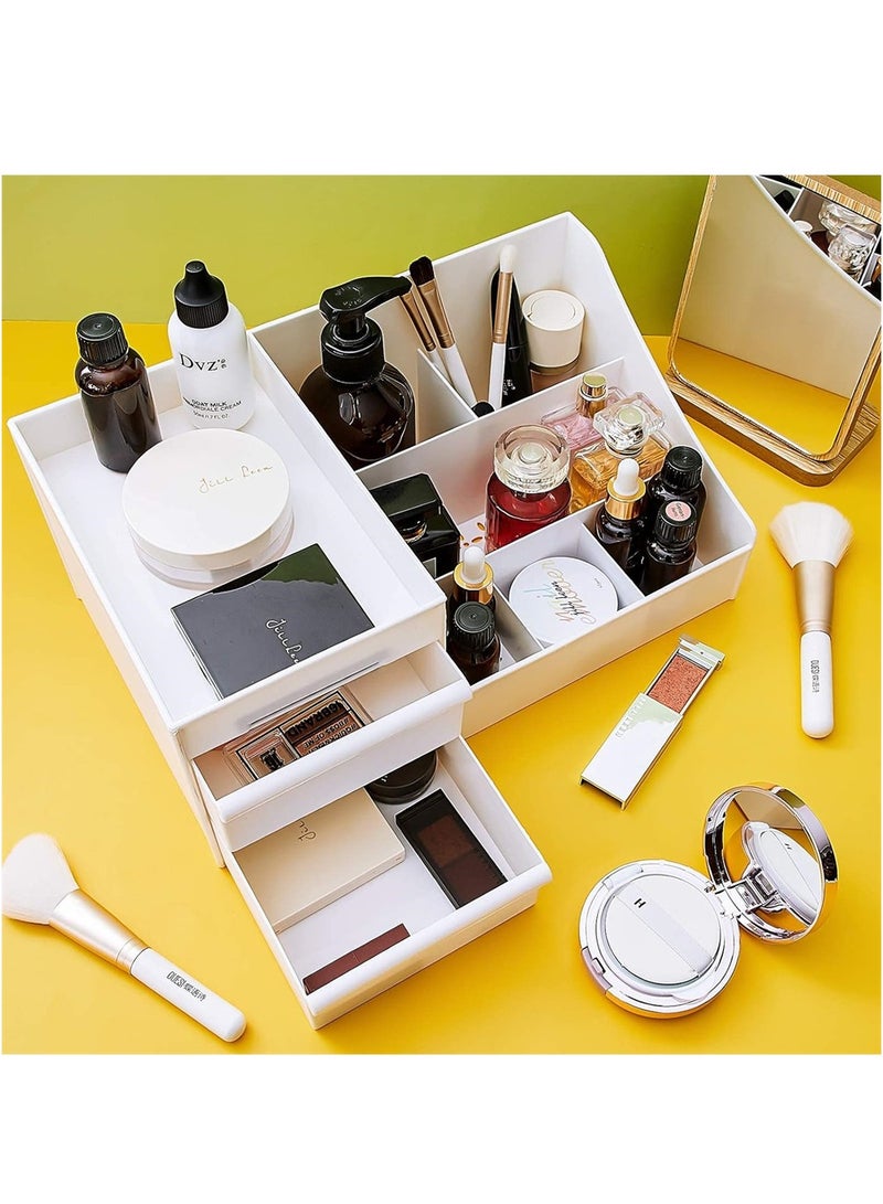 Excefore Makeup Organizer With Drawers, Large Capacity Countertop Organizer for Vanity, Jewelry Organizing Box, Suitable for Storage in Bathroom, Bedroom and Bedside Table - Image 2