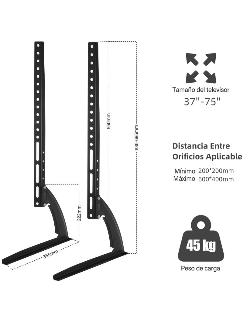 Universal Table TV Stand – Fits 37 to 75 Inch LED, LCD, Plasma Flat Screen TVs, Supports up to 45 kg, VESA Max. 600 x 400 mm