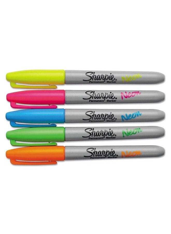 Sharpie 1860443 Neon Permanent Markers Assorted 5 Pack  - Image 4