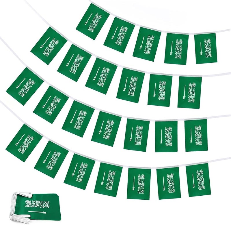 Proxima Direct Saudi Flags String Banner 8m/25PCS for Saudi National Day - Image 1