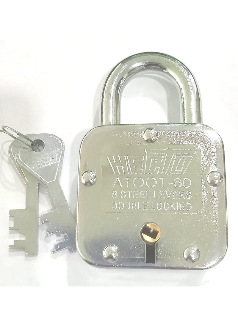 HECTO ATOOT Double Locking 8 LEVERS Steel Padlock 60MM 
