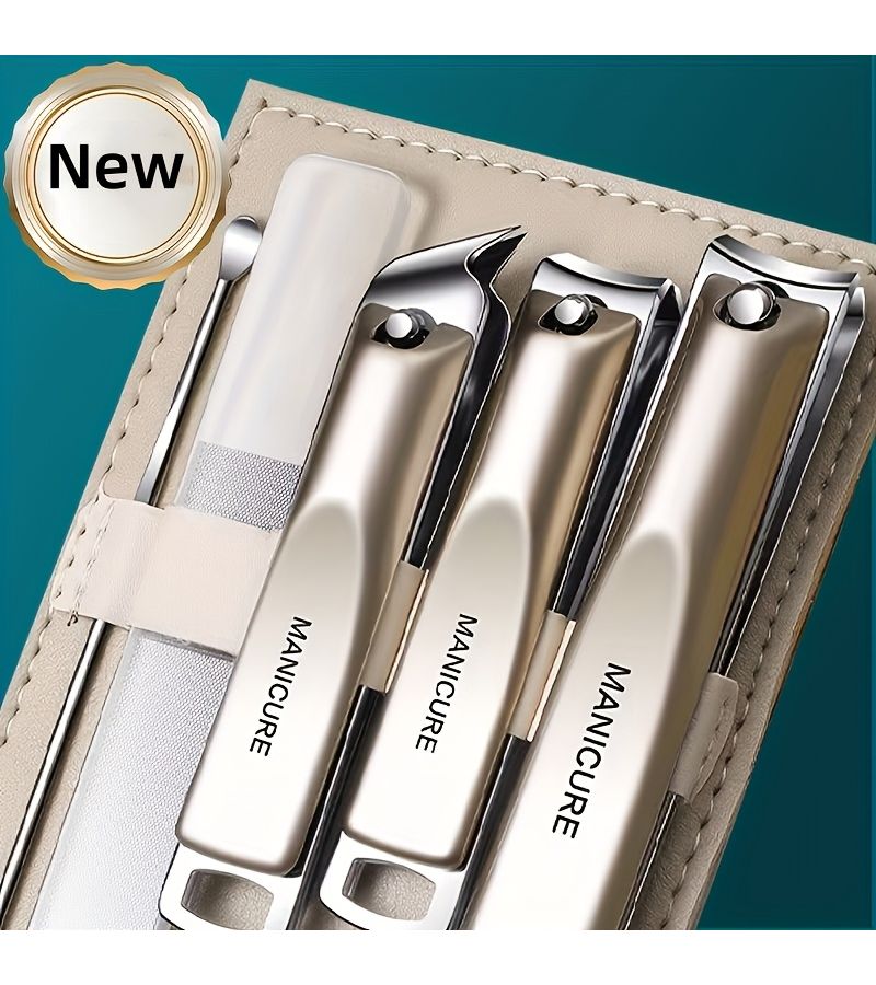 5 Piece Nail And Foot Care Set Including Nail Clippers Nail File And Ear Pick With Portable Storage Case For Home Travel Use Practical Gifts For Men Women And Elderly - Image 1