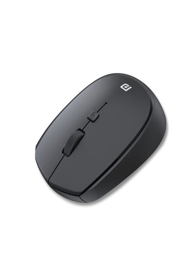 Portronics Toad 23 Wireless Optical Mouse with 2.4GHz, USB Nano Dongle, Optical Orientation, Click Wheel, Adjustable DPI(Black) - Image 1