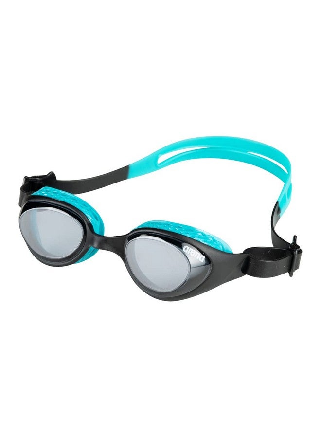 arena نظارات سباحة هوائية للأطفال من الجنسين مع أختام هوائية مثالية وطلاء مضاد للضباب وعدسات غير عاكسة وحزام قابل للتعديل، لون دخاني/أسود - Image 3