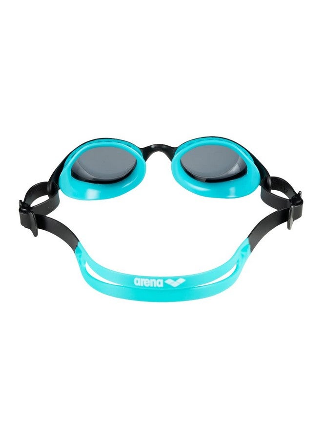 arena نظارات سباحة هوائية للأطفال من الجنسين مع أختام هوائية مثالية وطلاء مضاد للضباب وعدسات غير عاكسة وحزام قابل للتعديل، لون دخاني/أسود - Image 5