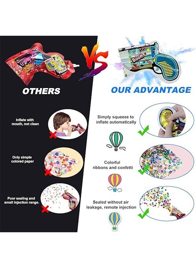 rocooart Handheld Automatic Inflatable Small Salute Cannon, Party Toy, Multicolor Confetti Ribbon, Safe Eco-Friendly Party Supplies, Weddings, Graduations, Parties and Celebrations - Color Randomly - Image 2