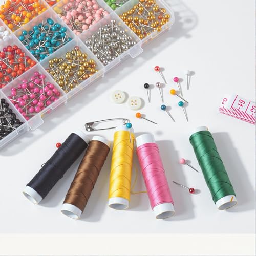 Modpion 1000 PCS Push Pins Map Tacks,Multi-Color 1/8" Round Head with Stainless Point,15 Assorted Colors for Bulletin Board, Cork Board, World Map Pin Board, Fabric Marking, Craft, Office - Image 4
