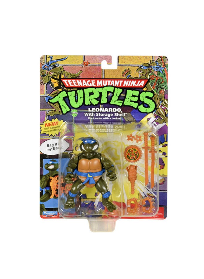 Playmates سلاحف النينجا المتحولة - غلاف تخزين كلاسيكي أصلي مجسم ليوناردو الأساسي - Image 1