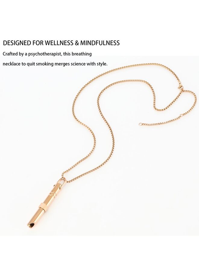 قلادة القلق، قلادة التنفس، قلادات القلق للنساء والرجال، قلادة التنفس اليقظ (اللون: ذهبي) - Image 3