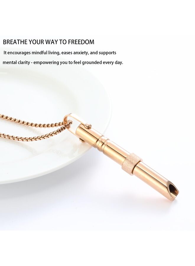 قلادة القلق، قلادة التنفس، قلادات القلق للنساء والرجال، قلادة التنفس اليقظ (اللون: ذهبي) - Image 4