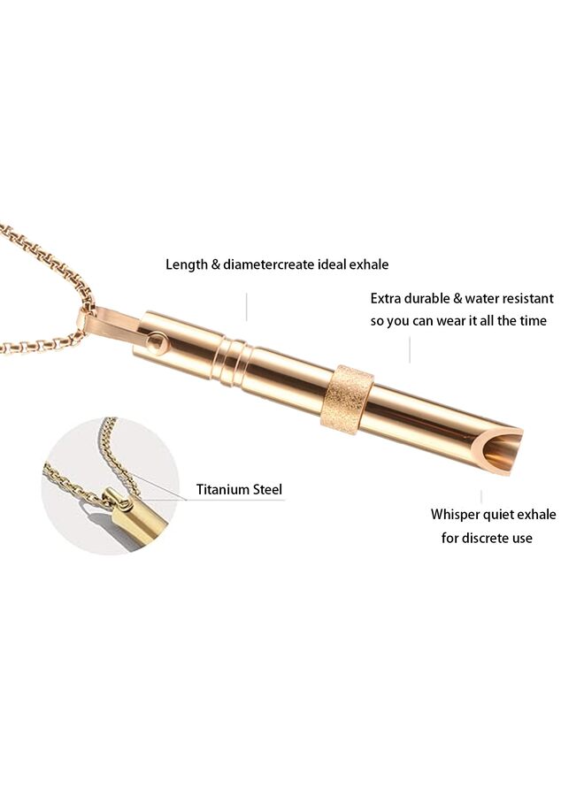 قلادة القلق، قلادة التنفس، قلادات القلق للنساء والرجال، قلادة التنفس اليقظ (اللون: ذهبي) - Image 2