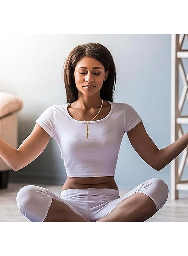 قلادة القلق، قلادة التنفس، قلادات القلق للنساء والرجال، قلادة التنفس اليقظ (اللون: ذهبي) - Image 5