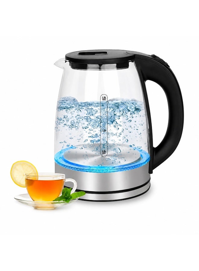 Silver Love Electric Glass Kettle 2.3L, 1500W Fast Boil, Borosilicate Glass, Auto Shut-Off & Boil-Dry Protection, SC-317 - Image 1