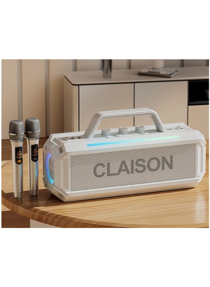 Claison Karaoke Machine for Adults and Kids,Portable Bluetooth Speaker with 2 UHF Wireless Microphones Karaoke Speaker pa System for Home Parties,Wedding  - Image 2