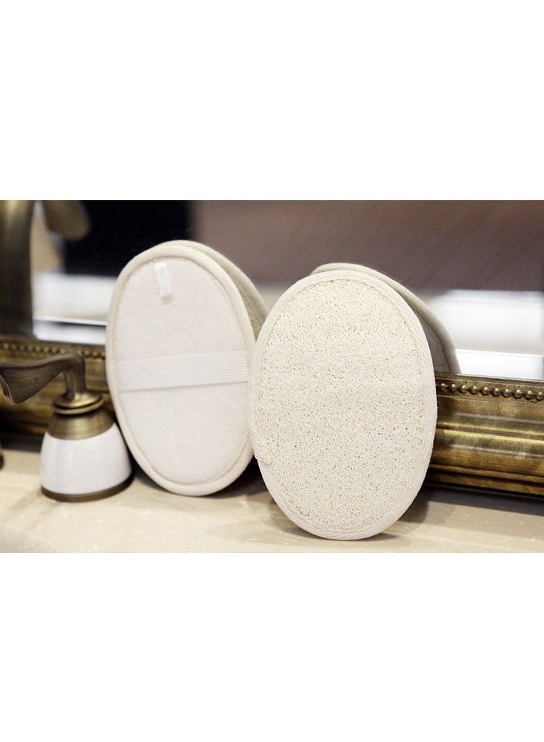 3PCS Natural Loofah Sponge Body Scrubber & MEDIUM GREEN WASH BAGBundle - Image 2
