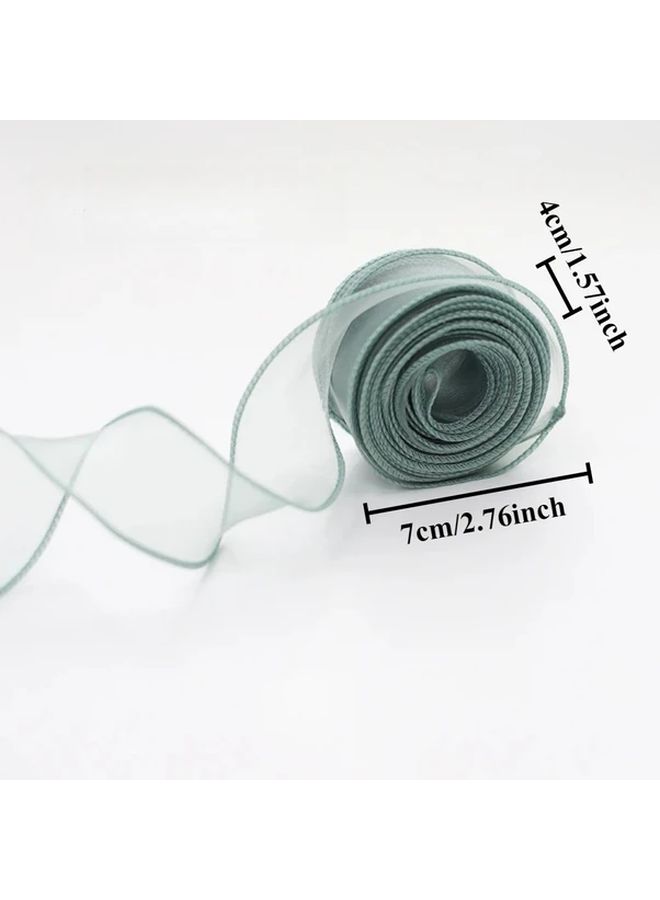 10 Yards Shiny Satin Ribbon Green for DIY Crafts Wedding Bows Gift Wrapping - Image 2