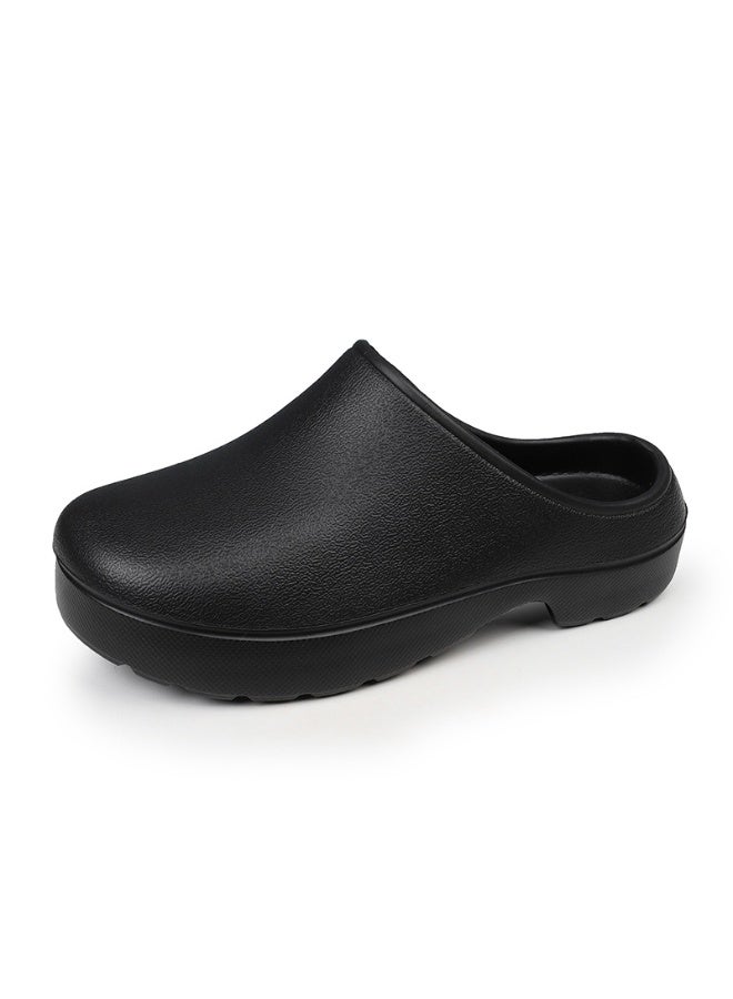 Surgical shoes, chef shoes, unisex fully enclosed breathable shoes, and protective shoes suitable for doctors, nurses, chefs, and laboratory workers. Non-slip shoes (black). - Image 1
