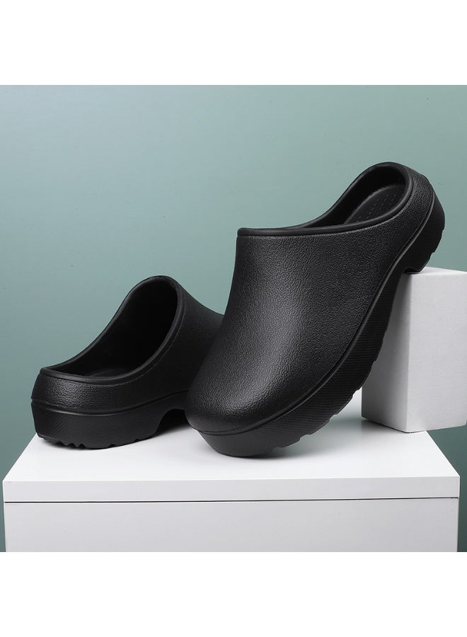 Surgical shoes, chef shoes, unisex fully enclosed breathable shoes, and protective shoes suitable for doctors, nurses, chefs, and laboratory workers. Non-slip shoes (black). - Image 5