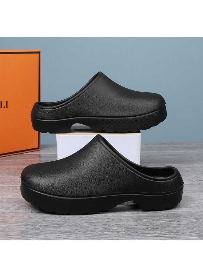 Surgical shoes, chef shoes, unisex fully enclosed breathable shoes, and protective shoes suitable for doctors, nurses, chefs, and laboratory workers. Non-slip shoes (black). - Image 4