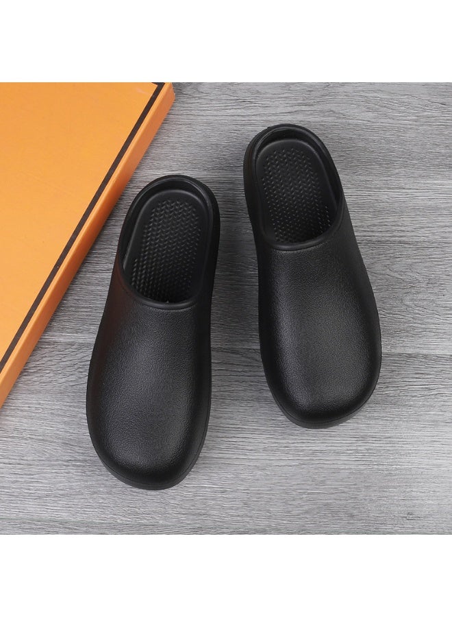 Surgical shoes, chef shoes, unisex fully enclosed breathable shoes, and protective shoes suitable for doctors, nurses, chefs, and laboratory workers. Non-slip shoes (black). - Image 2