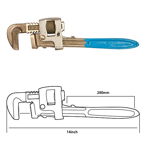 AGRICO TATA Stilson Type Pipe Wrench | Ideal for Construction & Heavy-Duty Applications for Industrial & Professional Use | Alloy Steel Wrench GREY & BLUE | Size -14Inch/350 mm – WRS004_NEW - Image 5