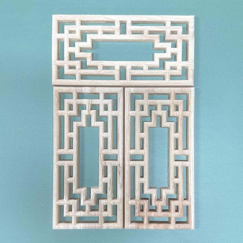 YOKIOU 4PCS Wood Appliques Decorative Wood Carved Appliques and Onlays for Furniture (3.9 * 7.9in) - Image 4