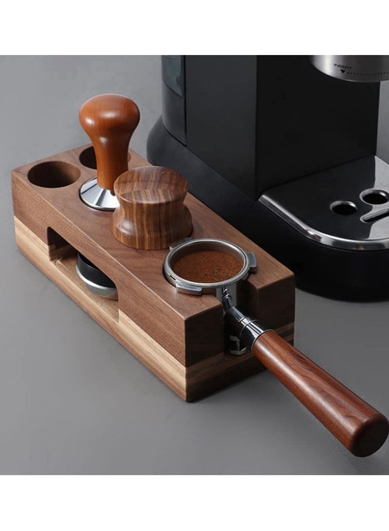 SYOSI حامل ضغط القهوة الخشبي، قاعدة دعم ضغط الإسبريسو بقطر 54 مم، محطة تعبئة الخشب لحامل ضغط الإسبريسو، قاعدة ضغط القهوة، محطة حصيرة ضغط القهوة لمساعد القهوة، إكسسوارات القهوة - Image 5