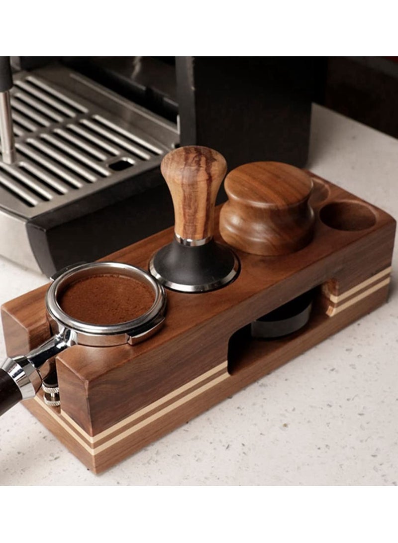 SYOSI حامل ضغط القهوة الخشبي، قاعدة دعم ضغط الإسبريسو بقطر 54 مم، محطة تعبئة الخشب لحامل ضغط الإسبريسو، قاعدة ضغط القهوة، محطة حصيرة ضغط القهوة لمساعد القهوة، إكسسوارات القهوة - Image 4