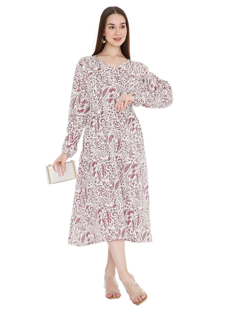 HANA & SARA HIGH QUALITY SHORT PRINTED FARASHA ARABIC KAFTAN JALABIYA DRESS  - Image 1